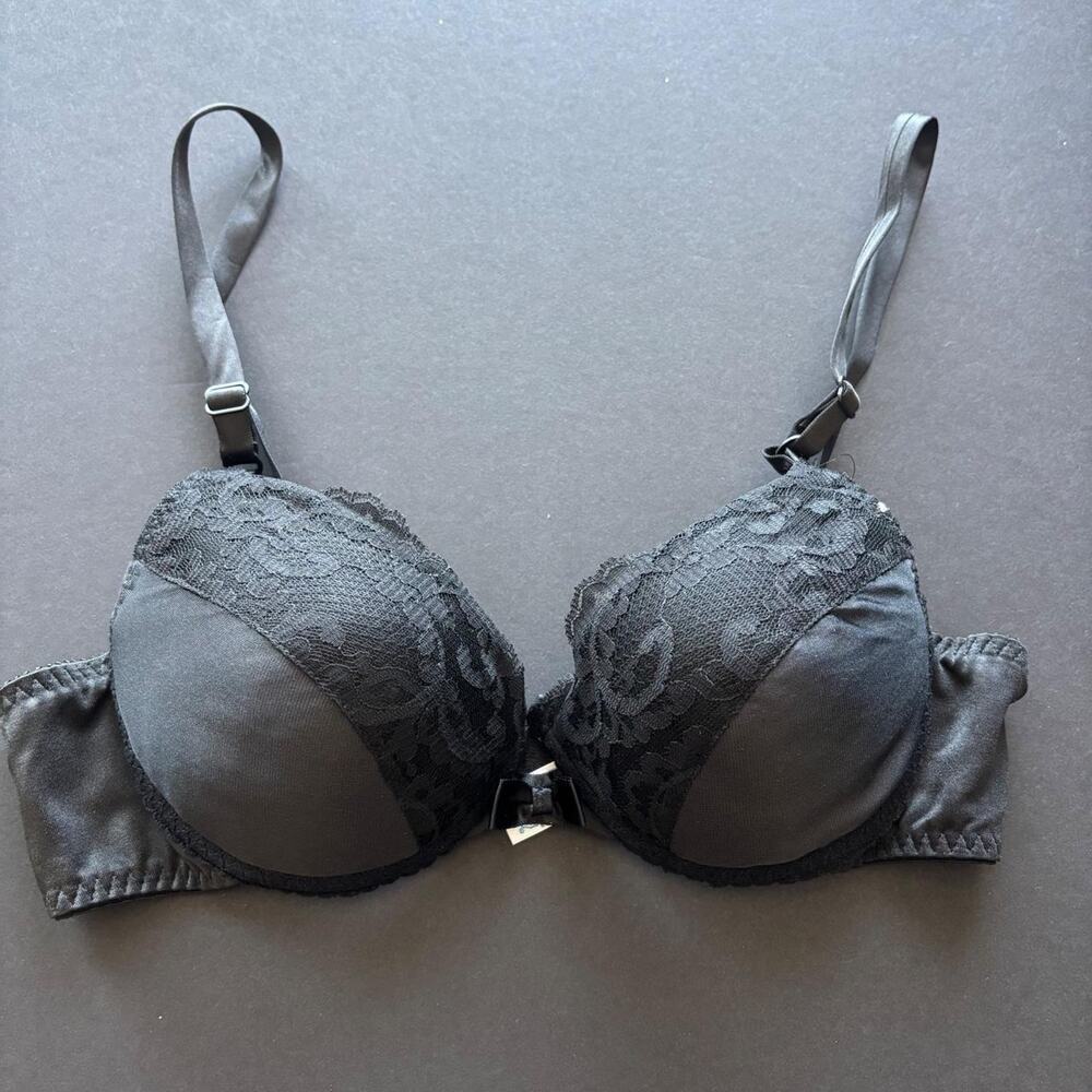 Vintage 80s Maidenform Underwire Black Balconette Bra - 32D/34C